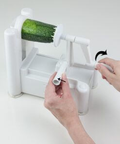 Paderno World Cuisine 3-Blade Vegetable Slicer / Spiralizer, Counter-Mounted and includes 3 Stainless Steel Blades White 40 81VdafZVKVL