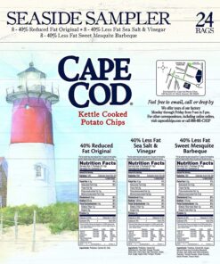 Cape Cod Potato Chips, Reduced Fat Kettle Cooked, Seaside Sampler (24 Count) Variety Pack 0.75 Ounce (Pack of 24) 14 81Ve0fgCuL