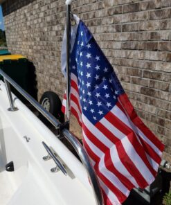 Amarine Made Stainless Steel Rail Mount Boat Pulpit Staff (7/8" - 1 1/4"), boat yacht marine flag pole with US flag Embroidered Stars American Boat Flag Boat Cabin Flags 30 81VerXEhmvL