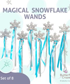 Alternative view of Butterfly Craze Sparkling Snowflake Fairy Wands - Set of 8, Perfect Party Favors for Frozen, Princess, or Fairy-Inspired Birthday Parties & Dress-Up Play, Shine Like a Star with these Magical Scepters