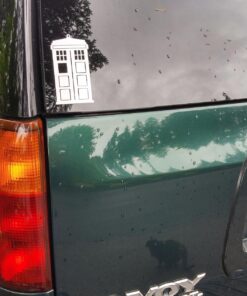 DW Police Box Sticker Decal Notebook Car Laptop 2" x 5" (White) 22 81Vikkh4nOL