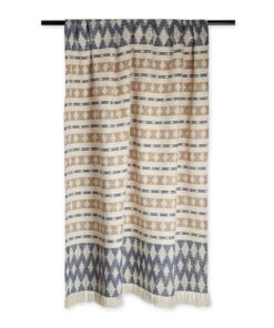 Alternative view of DII California Casual, Colby Southwest Woven Throw, French Blue & Stone, 50x60 50x60"