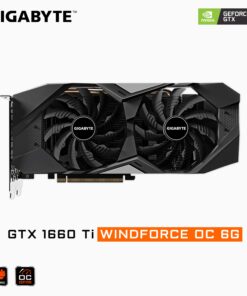 Alternative view of Gigabyte GeForce GTX 1660 Ti Windforce OC 6G 192-bit GDDR6 DisplayPort 1.4 HDMI 2.0B with Windforce 2X Cooling System Graphic Cards- Gv-N166TWF2OC-6GD