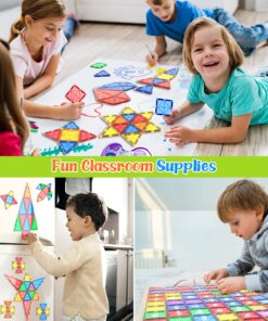 Magnetic Tiles Kids Toys STEM Magnet Toys for Toddler Magnetic Blocks Building Toys Preschool Learning Sensory Montessori Toys for 3+ Year Old Boys and Girls, Safe Creativity Toddler Kids Toys 22 81Vlbd94BvL