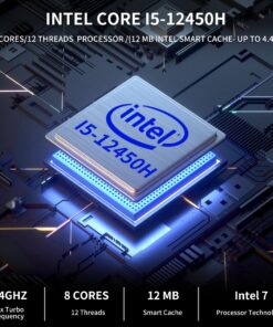 Alternative view of KAMRUI Mini PC,Intel i5-12450H, Mini Desktop Computer 8C/12T,16GB DDR, 512GB M.2 NVME SSD (Up to 2TB), 4K UHD,Triple Display Output, WiFi6,BT5.20，Beat i7 11390H，for Home Office CK10-(16+512) Ιntel I5 12450H