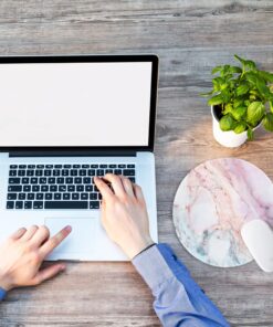 ITNRSIIET Marble Round Mouse Pad, Pink Marble Customized Premium-Textured Mouse Mat,Washable Mousepads with Lycra Cloth, Non-Slip Rubber Base Small Mousepad, 7.87×7.87×0.12 inches (Pink Marble) 27 81Vq4aJkT1L