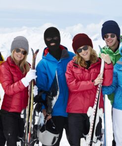 SATINIOR 3 Holes Full Face Cover Outdoor Balaclava Knitted Neck Gaiter Ski Mask for Sports Cycling Medium Pure Black 18 81VqHHn3rL