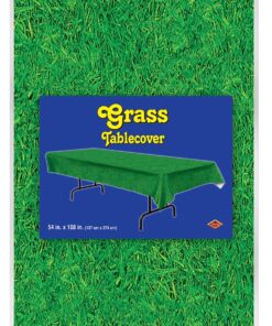 Beistle Grass Tablecover, 54” x 108” – Plastic Table Cloth, Football Party Decorations, Sports Themed Party Decor, Green Grass Tablecloth, Rectangular Table Cloth 13 81Vr1kcfGJL
