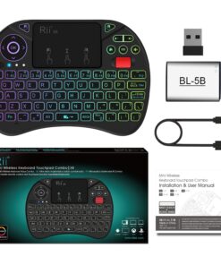 Mini Keyboard,Rii X8 Portable 2.4GHz Mini Wireless Keyboard Controller with Touchpad Mouse Combo,8 Colors RGB Backlit,Rechargeable Li-ion Battery for Google Android TV Box, PS3, PC, Pad,Nvidia Shield 31 81Vtag DnkL