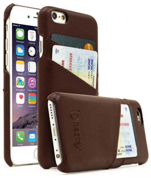 Bastex iPhone 6 Plus / 6s Plus Case, Premium Genuine Leather Slim Fit Snap On Executive Wallet Card Case for iPhone 6 Plus