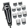 Wahl USA Elite Pro High-Performance Corded Home Haircut & Grooming Kit for Men – Electric Hair Clipper – Model 79602M Black