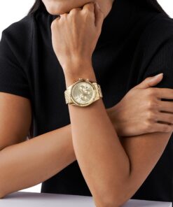 Michael Kors Lexington Men's Watch, Stainless Steel Bracelet Watch for Men Gold Steel 26 81VvmE1qB0L