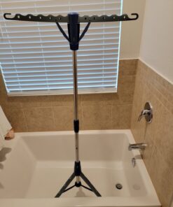 Household Essentials 5009-1 Collapsible Portable Indoor Tripod Clothes Drying Rack for Hanging Laundry | Silver and Blue Medium 45 81VxTFPIzXL