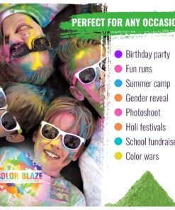 Color Blaze Holi Colored Powder - 5 lbs of Each Color - Pink, Orange, Yellow, Teal, Blue - For Toss, Rangoli, Fun Run, War, Party & Festival - Pack of 5 Bags - 25 Pounds in Bulk 23 81Vy reIKdL
