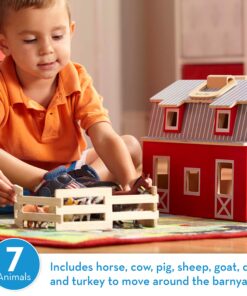 Melissa & Doug Fold and Go Wooden Barn With 7 Animal Play Figures - Farm Animals Portable Toys For Kids And Toddlers Ages 3+ Set 31 81Vz8uDh 7L 1