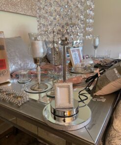 SH Lighting Crystal Inspired Table Desk Lamp - Features Convenient Pull Chain - 19" Tall Great for Bedrooms, Living Rooms, or Offieces - Chrome Silver 30 81W1DTY2sL