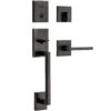 Kwikset San Clemente Front Door Lock Handle and Deadbolt Set, Entry Handleset Exterior with Interior Reversible Lever, Venetian Bronze, Pick Resistant SmartKey Rekey Deadbolt Security 8 81W1lMnJrLL