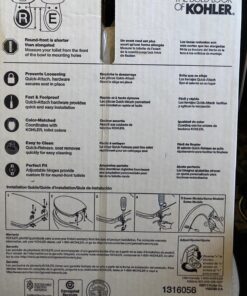 KOHLER K-4639-0 Cachet Quiet Close Toilet Seat, White, Round Non Ready Latch 43 81W20t 2oL