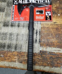 M48 Tactical Tomahawk Military Axe - Black Color | 3 ⅞” Cast Stainless Steel Combat Axe with Piercing Spike | Nylon Cord Wrapped Fiberglass Handle | Camping and Tactical Gear | 15” Length 53 81W2teKi 4L