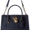 Michael Michael Kors Women's Hamilton Saffiano Leather Medium Satchel, Navy