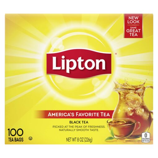 Lipton Black Tea Bags, 100% Natural Tea, 100 ct 100 Count (Pack of 1)