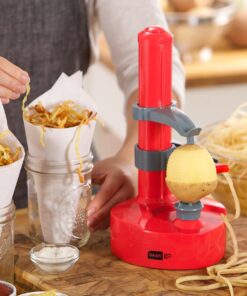 Dash DAP001RD Rapid Electric Potato Peeler Tool + Fruit Skinner with BPA Free Plastic, Auto Shut Off Function, 2 Replacement Blades, Paring Utensil & Recipe Book - Red 10 81W7UblB4L