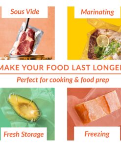 Nutri-Lock Vacuum Sealer Bags, Set of 2 8"x50' BPA-Free Rolls, Vac Seal for Sous Vide & Meal Prep, Commercial Grade Food Vac Bags 8"x50'(2-Roll) 20 81W7WpF4WbL 6