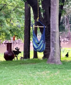 Sorbus Stylish Swing Chair - Fine Cotton Weave for Super Comfort & Durability - Hanging Hammock Chair w/2 Seat Cushions- Portable Outdoor Hanging Chair w/Hardware Kit - Indoor Outdoor Use - Max 265lbs Blue 38 81W8rFkCv7L 1