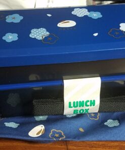 Japanese Traditional Rabbit Blossom Bento Box Set - Square 2 Tier Bento Box, Rice Ball Press, Bento Bag (Blue) 56 81W9XAQrzLL