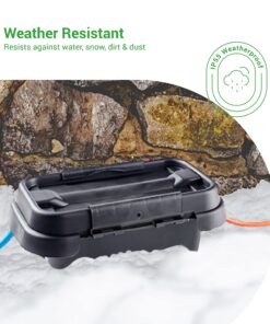 Alternative view of SockitBox – The Original Weatherproof Connection Box – Indoor & Outdoor Electrical Power Cord Enclosure for Timers, Extension Cables, Holiday Lights, Power Tools, Fountains & More – Size Small – Black