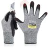 DEX FIT Level 5 Cut Resistant Gloves Cru553; Firm Non-Slip Grip; Thin & Lightweight; Durable & Foam Coated Large (1 Pair) Grey