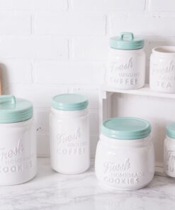 DII Kitchen Accessories Collection Ceramics, Cookie Jar, Aqua 25 81WCMg7FBaL