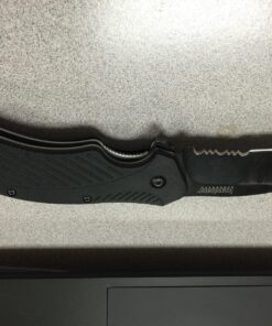 Kershaw Clash Black Serrated Pocketknife, 3" 8Cr13MoV Steel Drop Point Blade, Assisted One-Handed Flipper Opening, Folding Utility EDC 40 81WEo9FZFBL