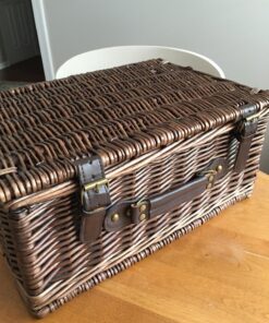 Wicker Picnic Basket for 2 with Waterproof Picnic Blanket, Picnic Set for 2 with Sand-Proof Beach Mat,Willow Hamper Service Gift Set for Camping and Outdoor Party Best Gift 15.4" For 2 42 81WEq NDA8L