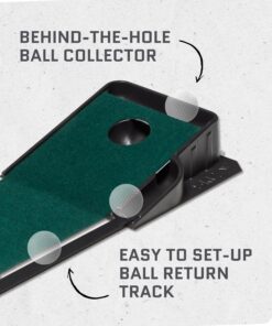 SKLZ ACCELERATOR PRO - Indoor Golf Putting Mat with Auto-Ball Return & Behind-the-Hole Ball Collector - Putter Alignment Guides at 3, 5 & 7 Feet - Rubber-Backed Mat Provides Multi-Surface Stability 24 81WFClBEQAL 3