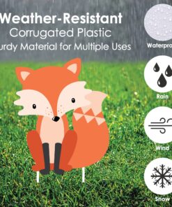 Woodland Creatures - Forest Animal Lawn Decorations - Outdoor Baby Shower or Birthday Party Yard Decorations - 10 Piece 13 81WFI970ML