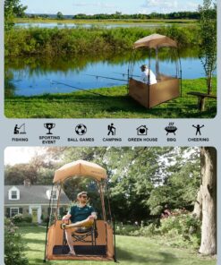 Sports Tent, MioTsukus Instant Weather Proof Pod, Pop Up Bubble Clear View Tent, All Weather Shelter with Extra Top Cover for Soccer, Football, and Other Outdoor Events- 1~4 People 40"l X 46"w X 65"h (1~2 Person) 49 81WFgycoiVL