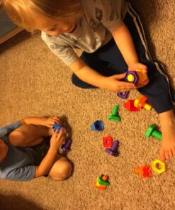 Skoolzy Toddler Tools Set for Sensory & Physical Therapy Nuts and Bolts, 24 Pc Educational Toys for Toddlers 1-3, Open Ended Building Toy for Boys, Ideal 2 Year Old Boy Gift & Stocking Stuffers Original 24 Piece 40 81WHx7nIIL
