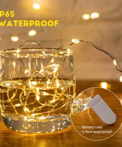 6 Pack Fairy Lights Battery Operated - 7ft 20 LED Waterproof Mini Silver Wire String Lights for Wedding Mason Jars Crafts Shelves Walls Christmas Garlands Party, Warm White 6 Pack 31 81WIbWfTcJL