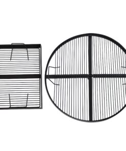 Sunnydaze Swiveling Dual-Grill Campfire Cooking Grate System - Includes 2 Height-Adjustable Grates and 1 Ground Stake 18 81WL4 gQ5L