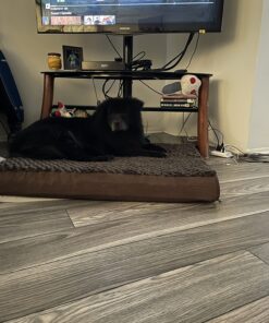 Furhaven Orthopedic Dog Bed for Large Dogs w/ Removable Washable Cover, For Dogs Up to 95 lbs - Ultra Plush Faux Fur & Suede Mattress - Chocolate, Jumbo/XL Ultra Plush Curly Faux Fur (Chocolate) 40.0"L x 32.0"W x 4.0"Th Orthopedic Foam 44 81WLw1u2SwL 1