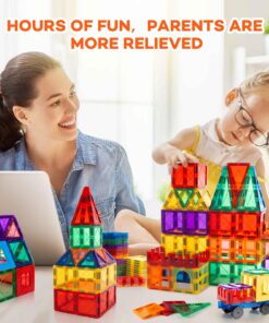 Children Hub 100pcs Magnetic Tiles Set - Educational 3D Magnet Building Blocks - Building Construction Toys for Kids - Upgraded Version with Strong Magnets - Creativity, Imagination, Inspiration 20 81WN1BUKYRL