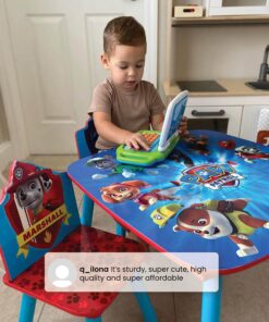 Delta Children Kids Table and Chair Set With Storage (2 Chairs Included) - Ideal for Arts & Crafts, Snack Time, Homeschooling, Homework & More, Nick Jr. PAW Patrol 25 81WPWC0GYeL