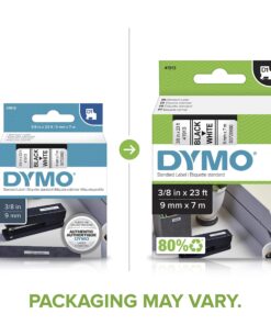 Alternative view of DYMO Standard D1 Labeling Tape for LabelManager Label Makers, Black print on White tape, 3/8'' W x 23' L, 1 cartridge Black on White 3/8"
