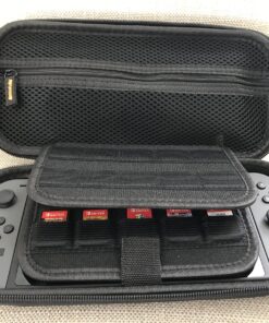 Deruitu Switch Carrying Case Compatible with Nintendo Switch/Switch OLED - Fit AC Charger Adapter - with 20 Game Cartridges Hard Shell Travel Switch Pouch for Console & Accessories Black 66 81WQzyCDePL 1