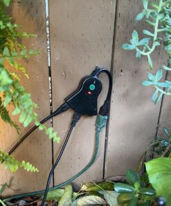 BN-LINK Outdoor Indoor Wireless Remote Control 3-Prong Outlet Weather Proof Heavy Duty 15 AMP Compact (Black) 3 Grounded Outlets with Remote 6-inch Cord 100ft Range ETL Listed 131R 34 81WRDBis1oL