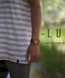 Luno Wear Men's Wood Watch, Genuine Leather, The Shoots 15 81WV4FAzzHL