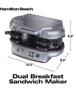 Hamilton Beach Dual Breakfast Sandwich Maker with Timer, Silver (25490A) 33 81WY3osvOQL