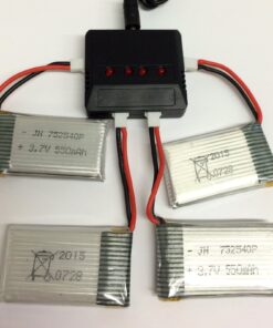 Cheerwing 4pcs 3.7V 550mAh Lipo Battery and 4-in-1 Charger for Syma X5 X5C X5C-1 RC Drone Parts 12 81WYEz cu0L