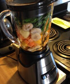 Hamilton Beach Power Elite Blender for Shakes and Smoothies with 3-Cup Vegetable Chopper Mini Food Processor, 40oz Glass Jar, 12 Functions for Puree, Ice Crush, Black and Stainless Steel (58149) 56 81WYTmHZFrL